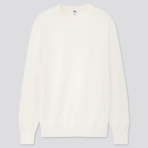 Uniqlo Cotton Cashmere Crew Neck Sweater Off White